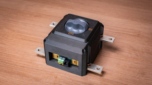 Falcon isolator and monitor module showing the rotary switch, front connectors and mounting tabs
